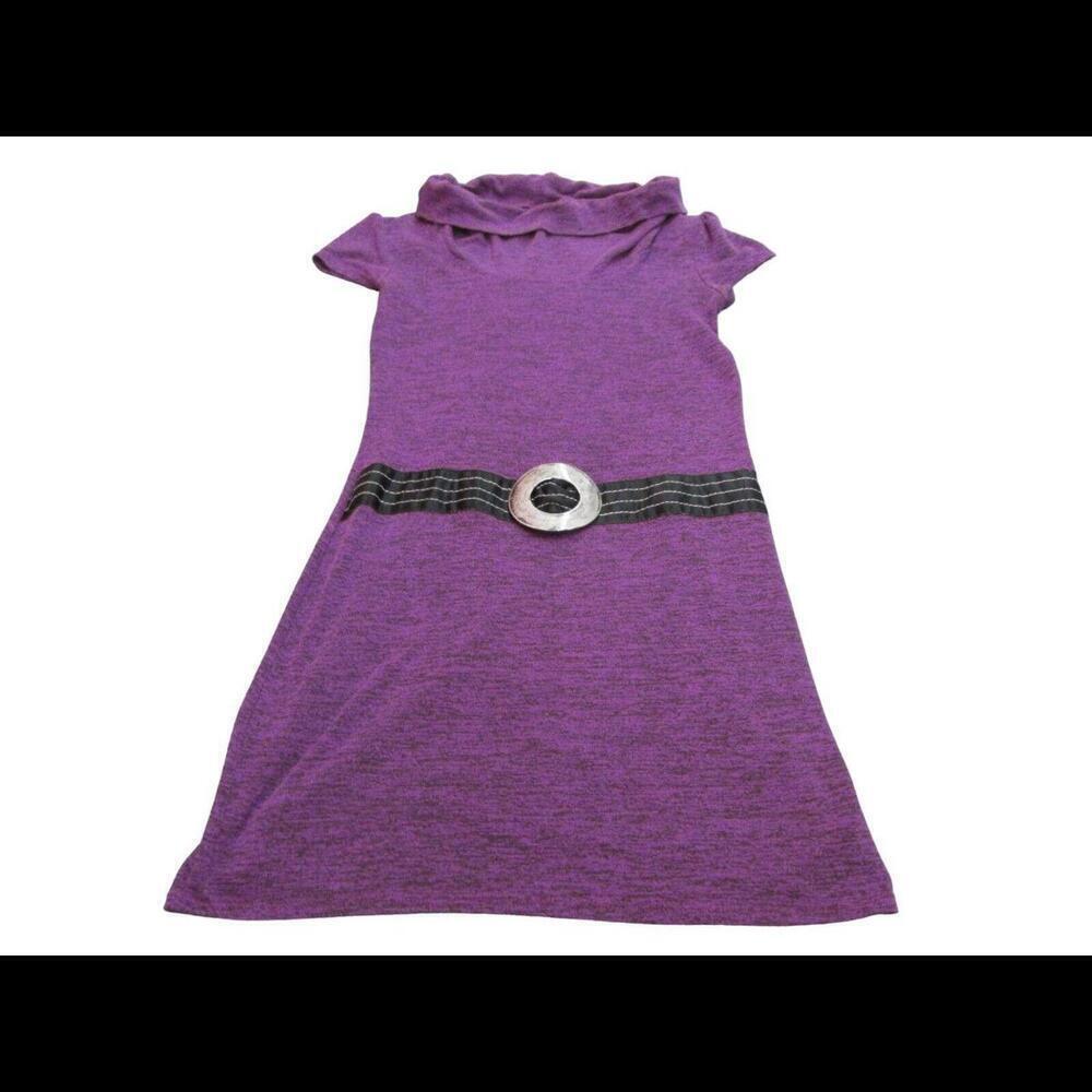 Taboo Womens Sweater Dress Size S Violet Purple Cowl Neck Short Sleeve Pullover‍
